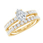 Pear Shaped Moissanite Engagement Ring with Wedding Band