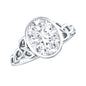 Solitaire Moissanite Celtic Engagement Ring in Bezel Setting