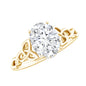 Certified 2 Carat Oval Moissanite Hidden Halo Engagement Ring