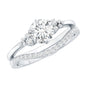 0.9 Carat Round Cut Moissanite Wedding Ring Set For Bride