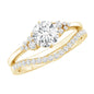 0.9 Carat Round Cut Moissanite Wedding Ring Set For Bride