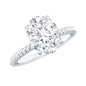 Oval Shape Moissanite Solitaire Engagement Ring with Twisted Rope