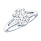 Solitaire Oval Cut Moissanite Split Shank Engagement Ring