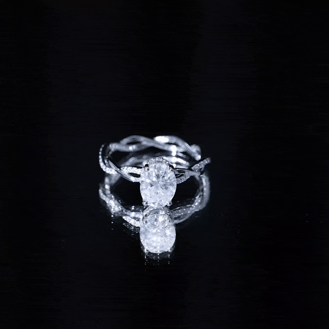 Moissanite Hidden Halo Engagement Ring with Infinity Shank