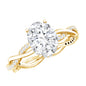 Certified 2 Carat Moissanite Hidden Halo Engagement Ring in Silver