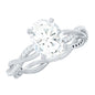 Oval Shape Moissanite Solitaire Engagement Ring in Braided Shank