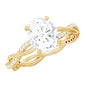 Oval Shape Moissanite Solitaire Engagement Ring in Braided Shank