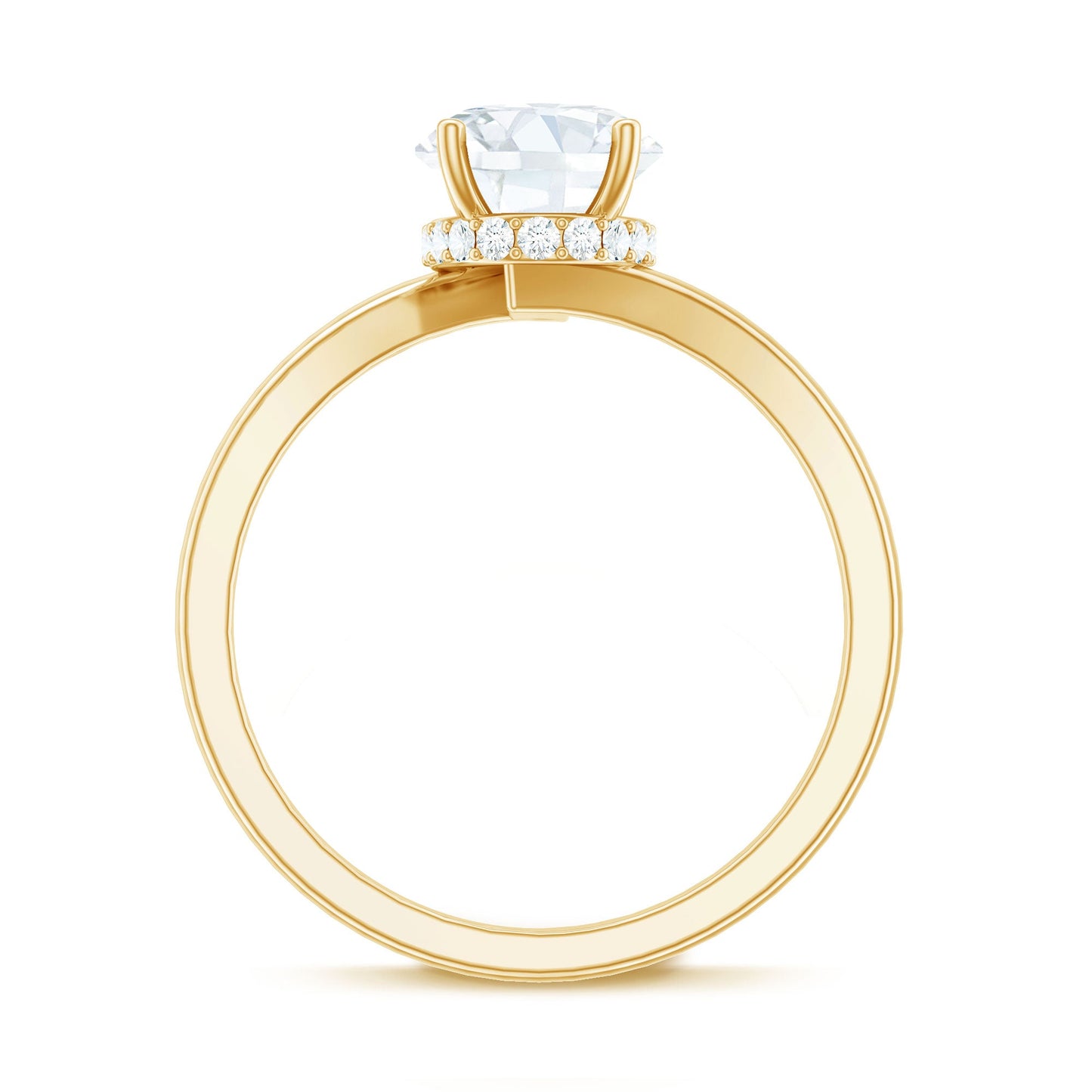 Oval Cut Solitaire Moissanite Bypass Engagement Ring