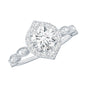 Antique Style Moissanite Halo Engagement Ring