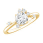 Round Cut Scatter Moissanite Unique Engagement Ring