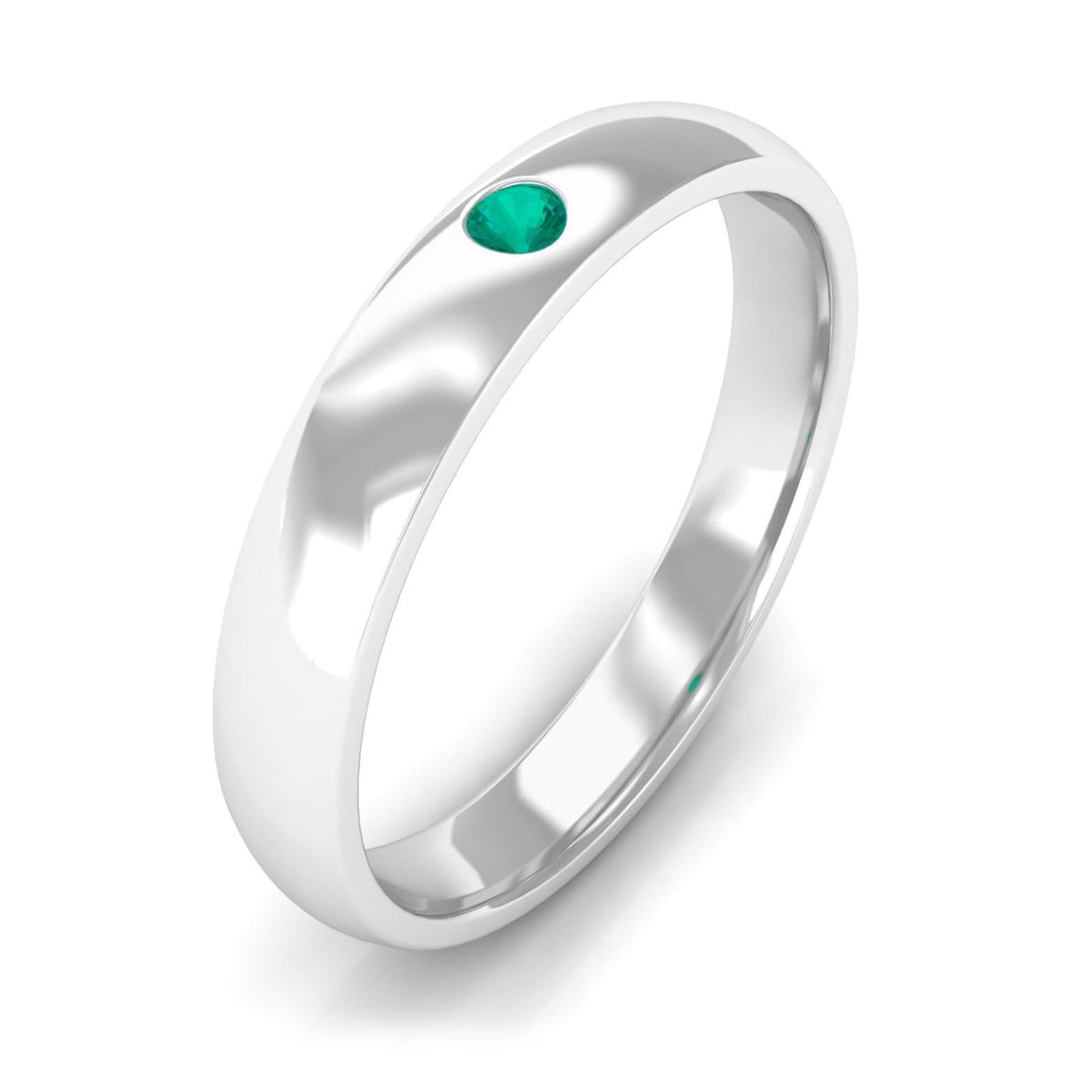 Natural May Birthstone Emerald Band Ring