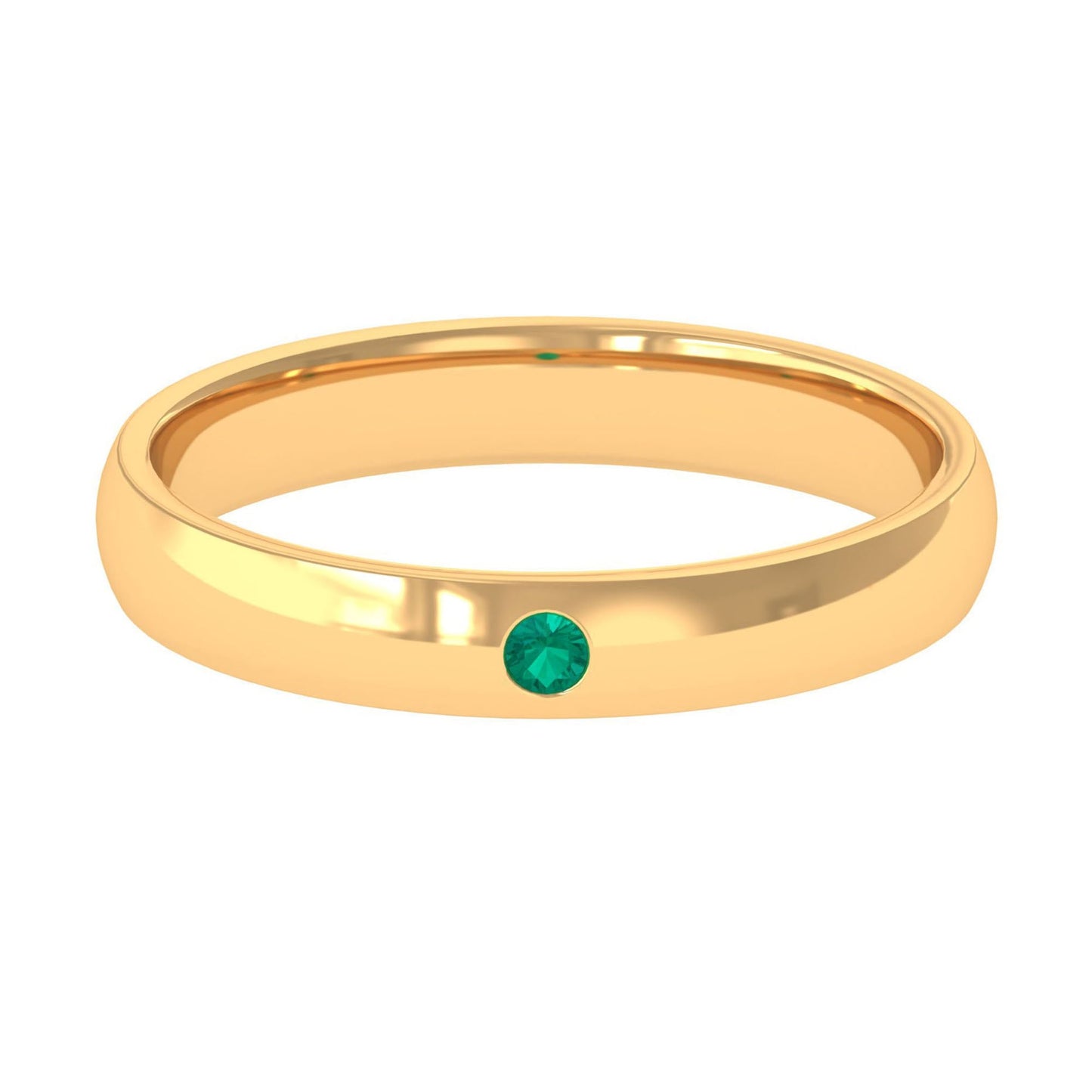 Natural May Birthstone Emerald Band Ring