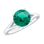 Certified 2 Carat Lab Grown Emerald Engagement Ring with Surprise Diamond