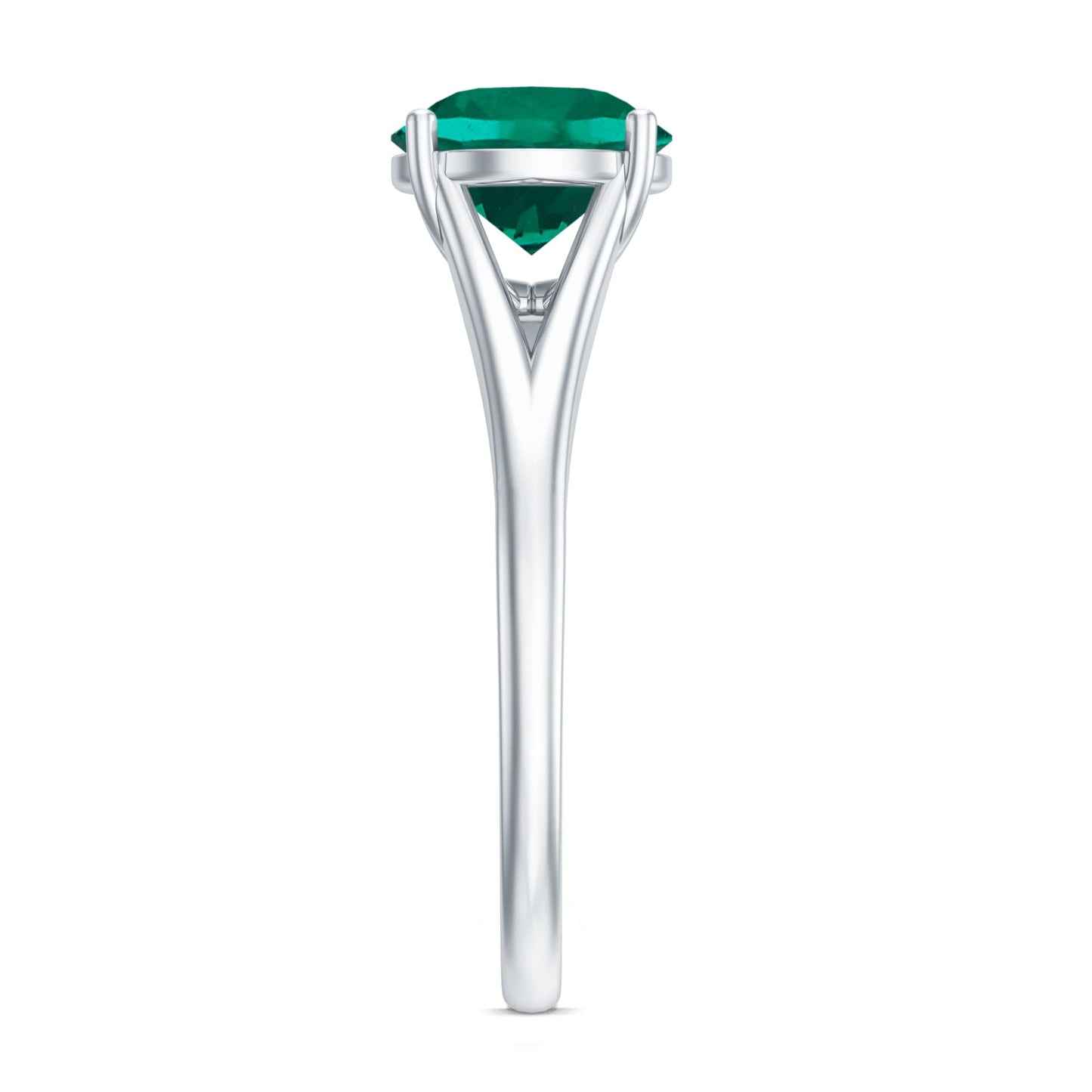 Certified 2 Carat Lab Grown Emerald Engagement Ring with Surprise Diamond