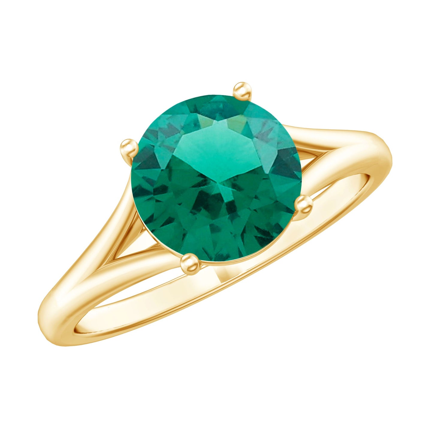 Certified 2 Carat Lab Grown Emerald Engagement Ring with Surprise Diamond