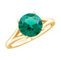 Certified 2 Carat Lab Grown Emerald Engagement Ring with Surprise Diamond