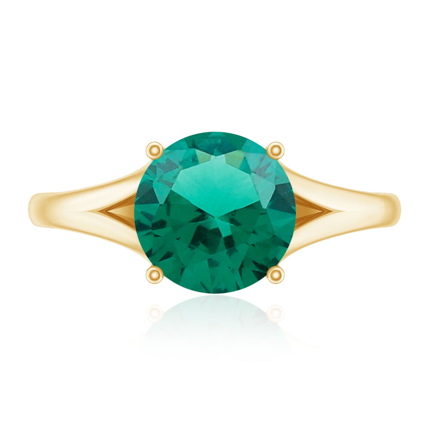 Certified 2 Carat Lab Grown Emerald Engagement Ring with Surprise Diamond