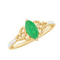 Natural Marquise Emerald Diamond Promise Ring with Celtic Knot