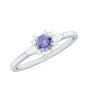 Natural Tanzanite Promise Ring with Diamond stones