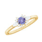 Natural Tanzanite Promise Ring with Diamond stones