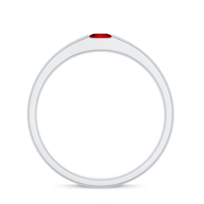 Princess Cut Created Ruby Solitaire Promise Ring