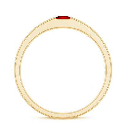 Princess Cut Created Ruby Solitaire Promise Ring