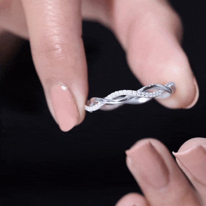 Certified Moissanite Infinity Eternity Band Ring