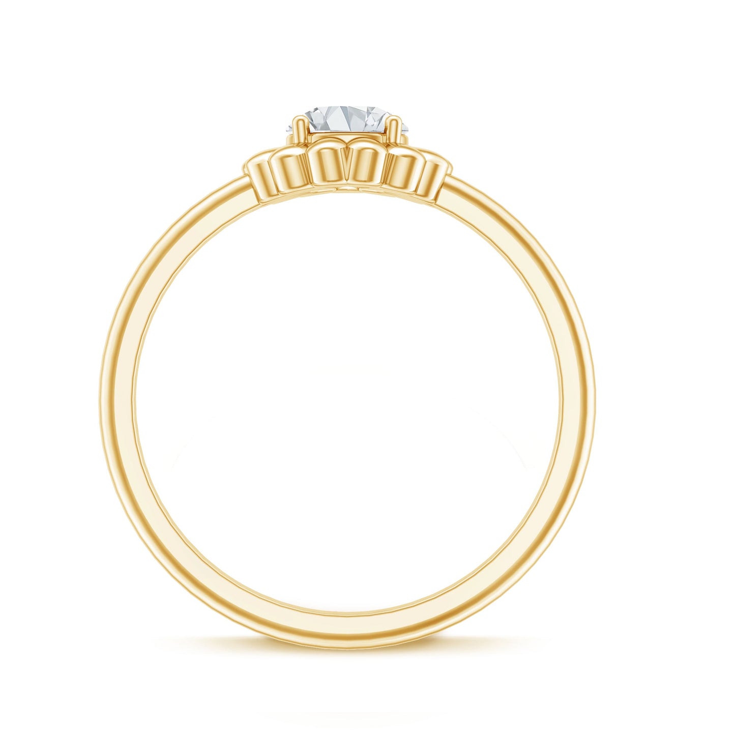 Brilliant Cut Moissanite Flower Promise Ring with Certificate