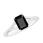 3.4 Carat Emerald Cut Lab Created Black Diamond Engagement Ring