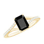 3.4 Carat Emerald Cut Lab Created Black Diamond Engagement Ring