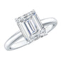 Solitaire 2.8 Carat Emerald Cut Moissanite Engagement Ring For Women