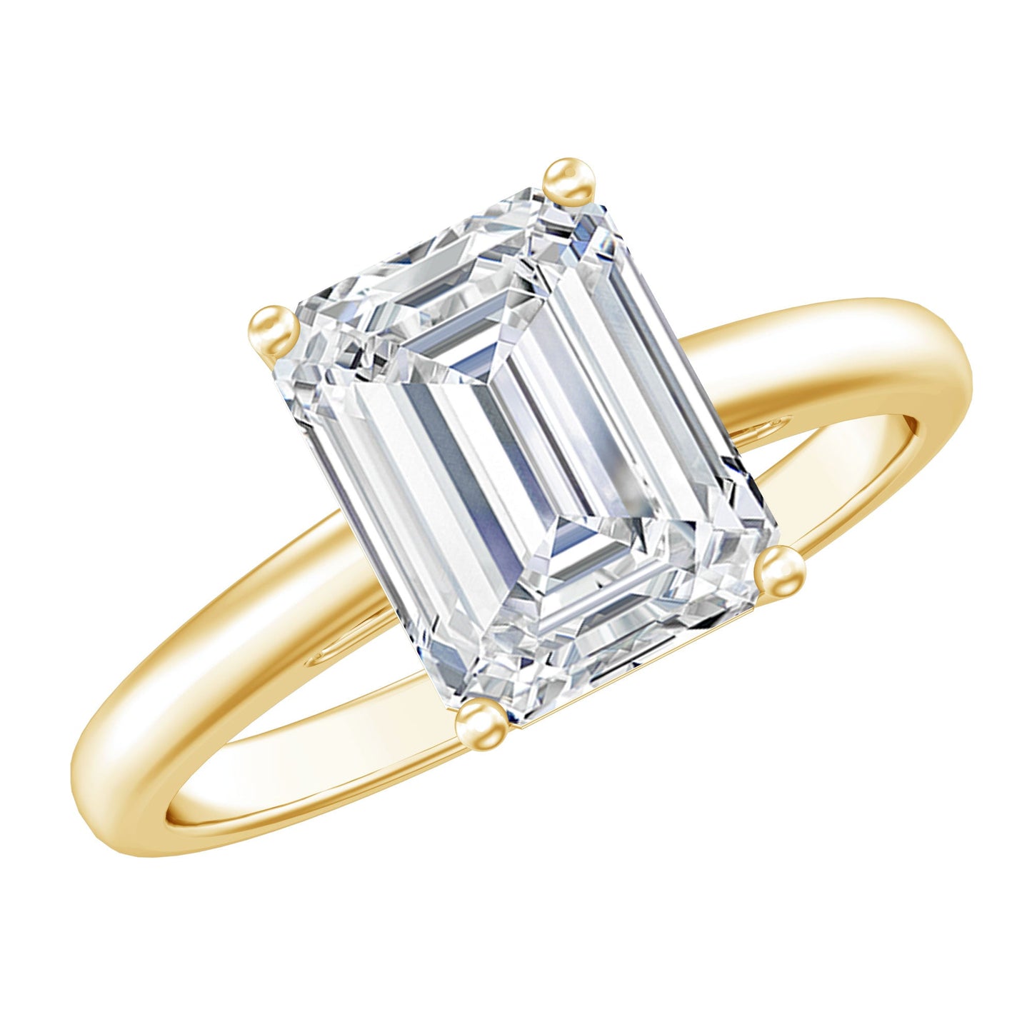 Solitaire 2.8 Carat Emerald Cut Moissanite Engagement Ring For Women