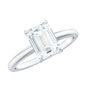 Certified 1.8 Carat Moissanite Emerald Cut Engagement Ring