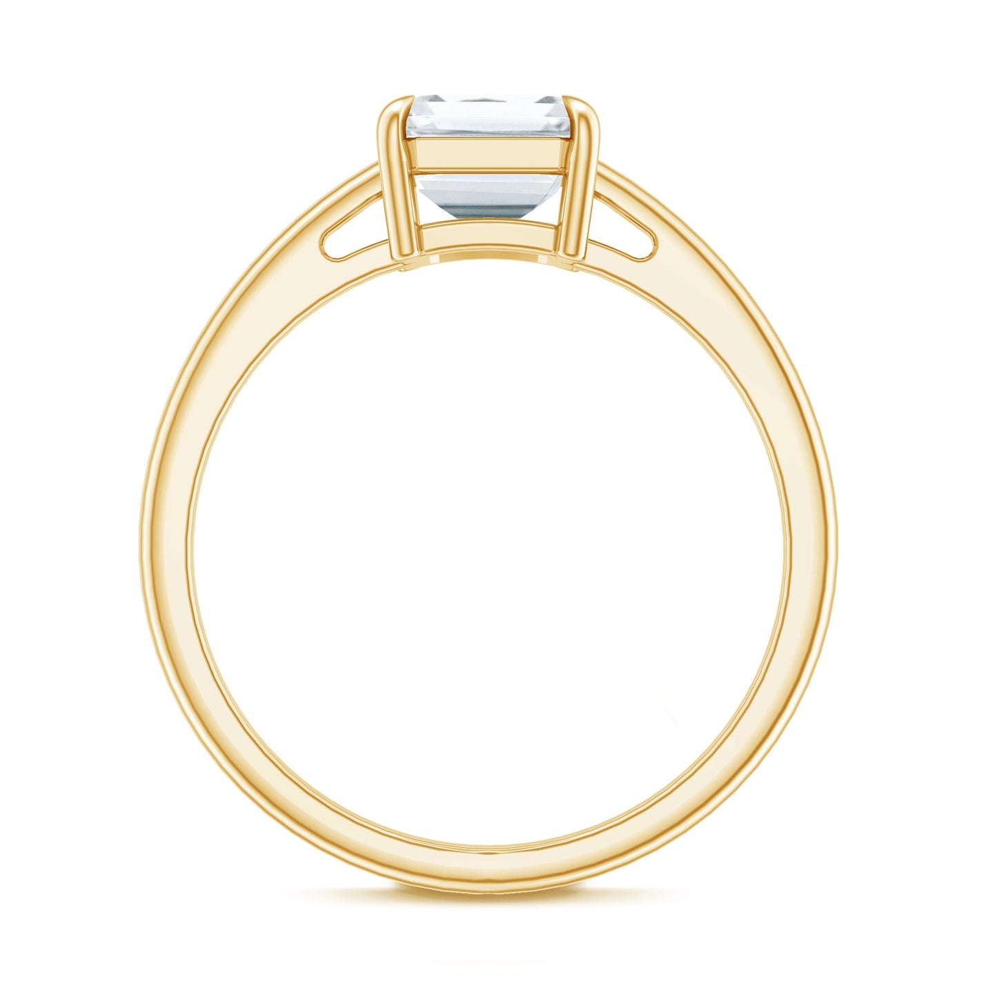 Certified 1.8 Carat Moissanite Emerald Cut Engagement Ring