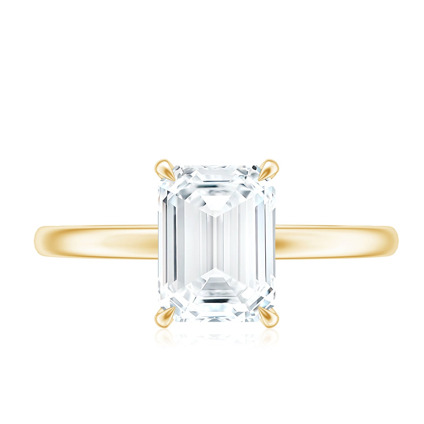 Certified 1.8 Carat Moissanite Emerald Cut Engagement Ring