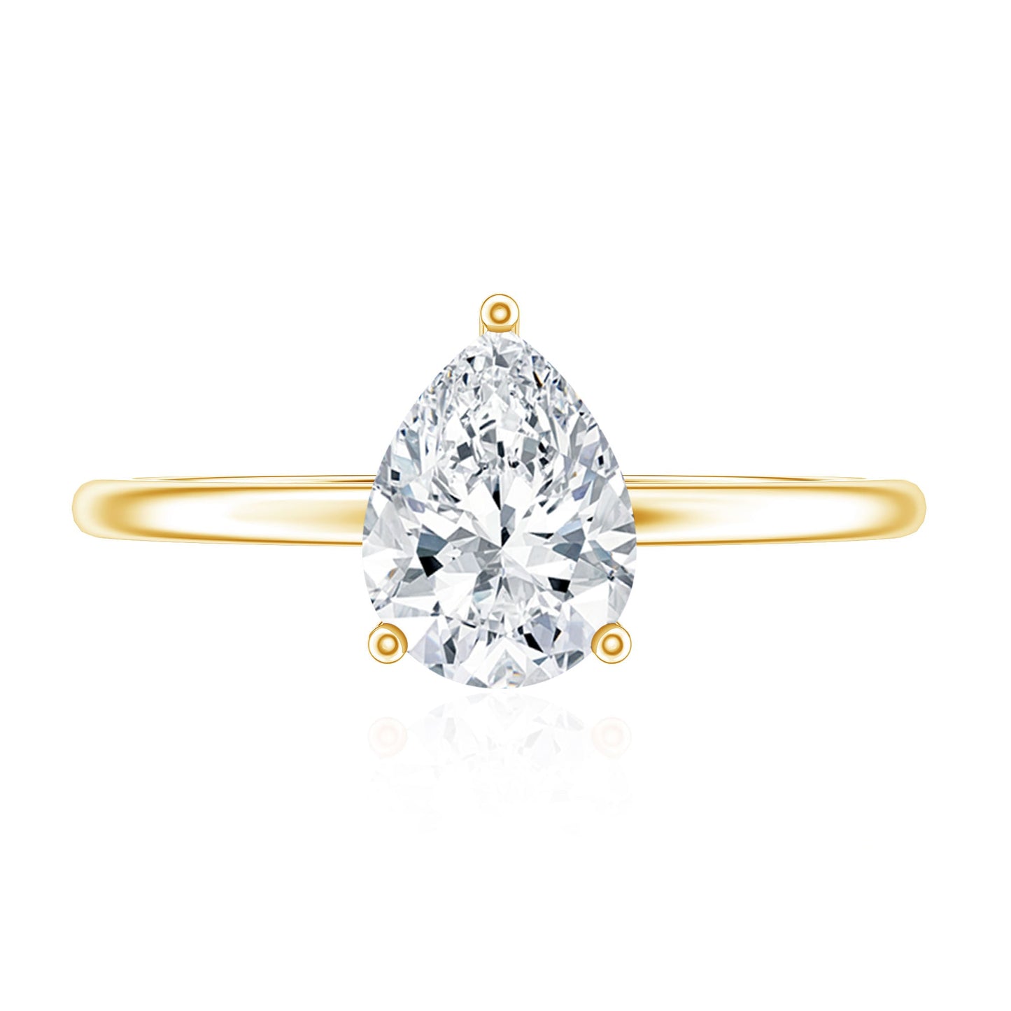 Solitaire Moissanite Teardrop Engagement Ring for Women
