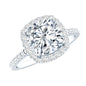 Victorian Style 3 Carat Cushion Moissanite Halo Engagement Ring