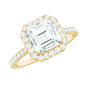 Certified Asscher Cut Moissanite Halo Engagement Ring for Women