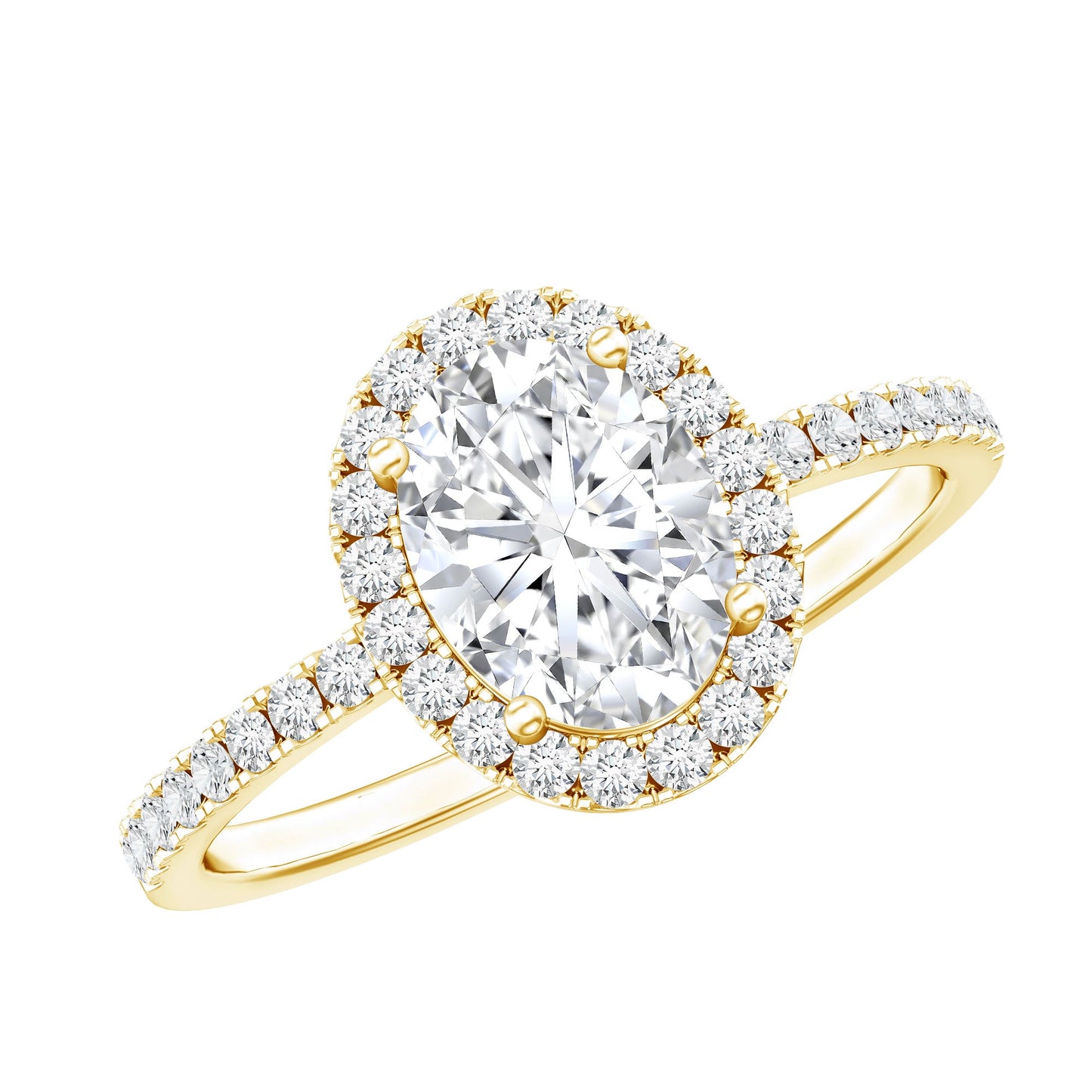 1.2 Carat Certified Moissanite Oval Halo Engagement Ring For Her