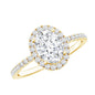 1.2 Carat Certified Moissanite Oval Halo Engagement Ring For Her