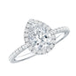 Certified Moissanite Teardrop Engagement Ring with Halo