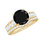 2 Carat Lab Grown Black Diamond Engagement Ring with Moissanite Enhancer