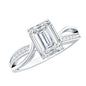 Certified 6X8 MM Emerald Cut Moissanite Infinity Engagement Ring
