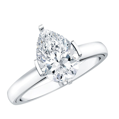 Teardrop Engagement Ring With Certified Moissanite