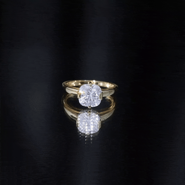 3 Carat Cushion Cut Moissanite Solitaire Engagement Ring with Certificate