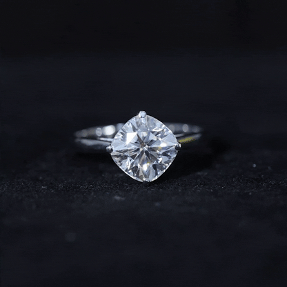 3 CT Cushion Moissanite Solitaire Engagement Ring