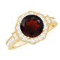 2.3 Carat Garnet Art Deco Engagement Ring with Diamond Halo