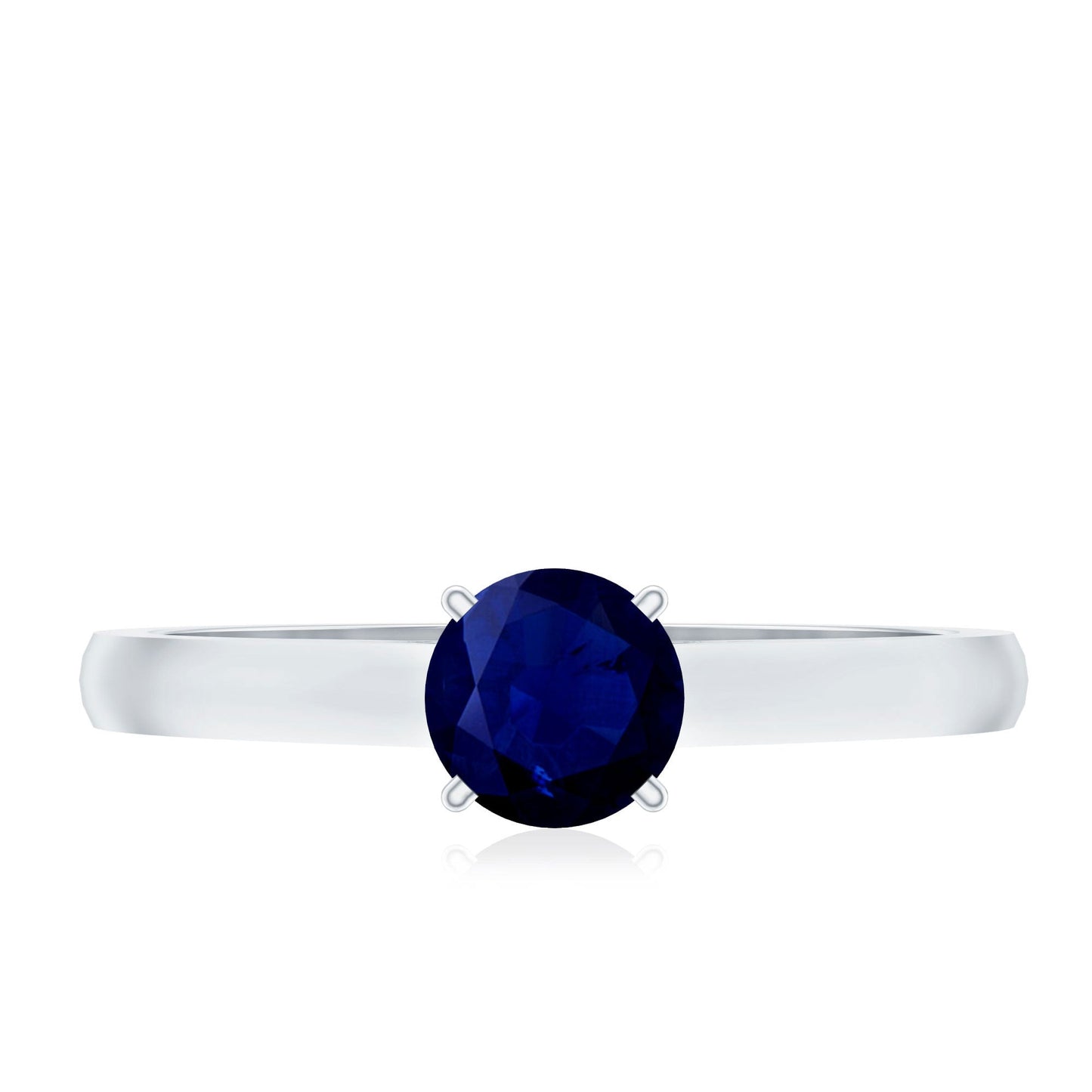 Natural 0.9 Carat Blue Sapphire Solitaire Promise Ring for Women