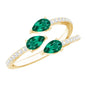 Certified Pear Shape Lab Grown Emerald Diamond Cocktail Ring