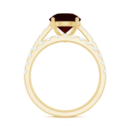 2.3 Carat Certified Real Garnet Wedding Bridal Ring Set